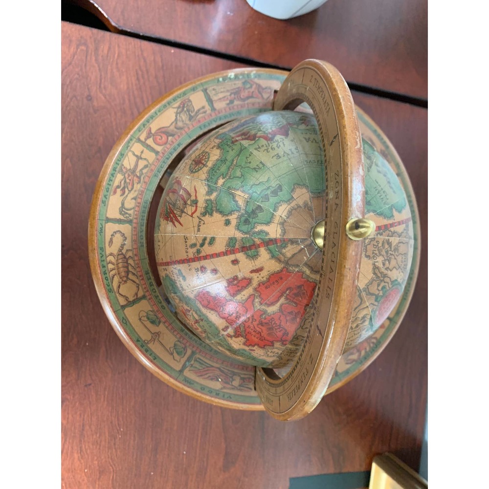 Vintage Old World Globe-ZONA GLACIALIS.